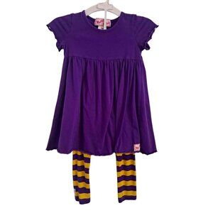 Ruffle girls Purple and Yellow outfit size 6